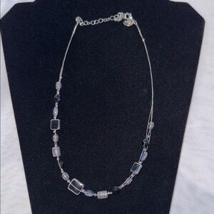 Lia Sophia Silver and Black Geometric Necklace
